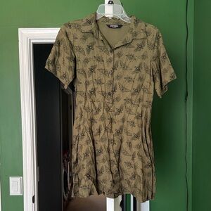 Death Moth Mini Collared Dress